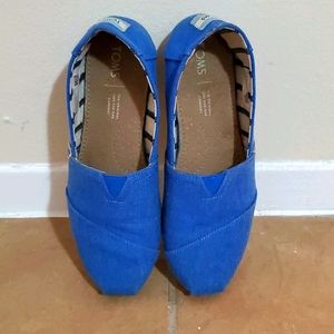 Blue Canvas Toms Sz 6.5